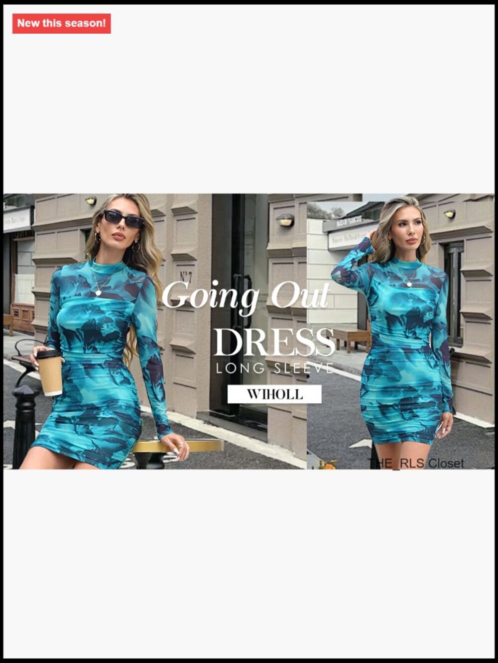 Mesh Sheer Long Sleeve Ruched Mini Dress Bodycon Mock Neck Cocktail Party Club - Picture 6 of 7